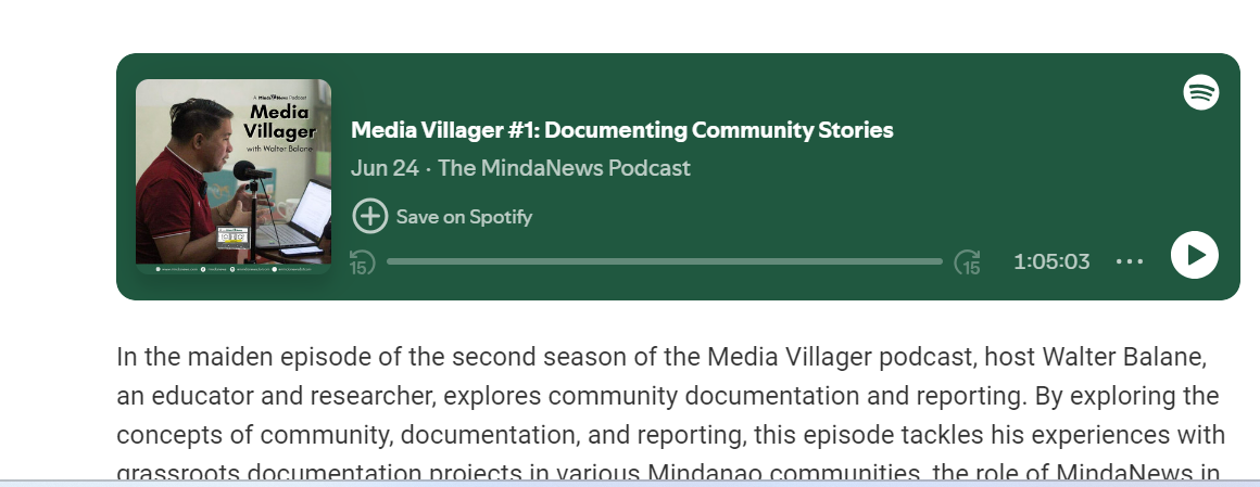 Podcast for community docu, reporting launched